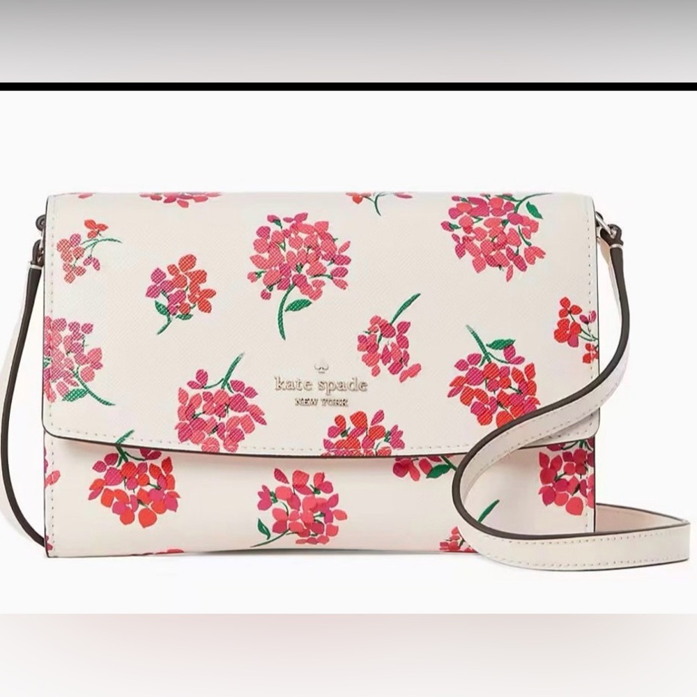 Kate Spade Perry White Leather Floral Crossbody Bag - EUC - Retails $239